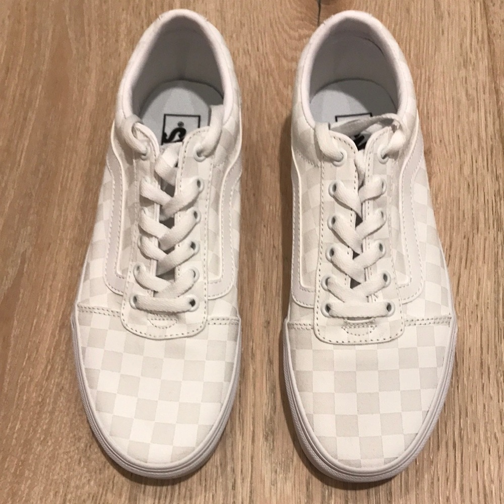 White Checkered Women's Sneakers